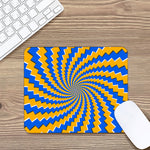 Yellow Spiral Moving Optical Illusion Mouse Pad