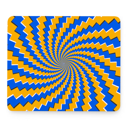 Yellow Spiral Moving Optical Illusion Mouse Pad