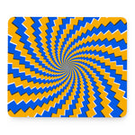 Yellow Spiral Moving Optical Illusion Mouse Pad
