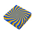 Yellow Spiral Moving Optical Illusion Outdoor Seat Cushion Cover