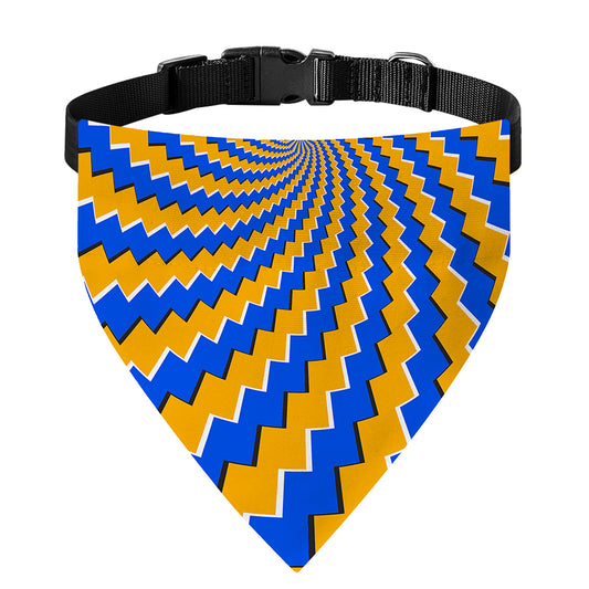 Yellow Spiral Moving Optical Illusion Over The Collar Dog Bandana