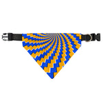 Yellow Spiral Moving Optical Illusion Over The Collar Dog Bandana