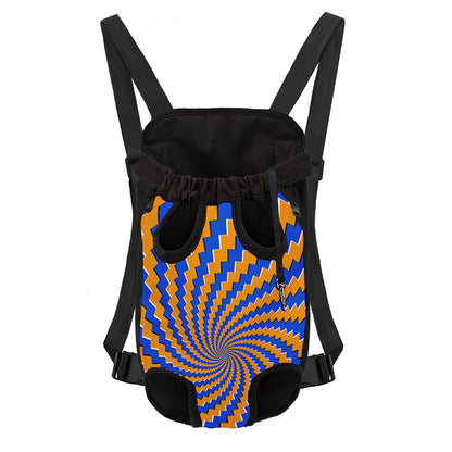 Yellow Spiral Moving Optical Illusion Pet Carrier Backpack