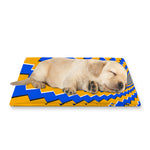 Yellow Spiral Moving Optical Illusion Pet Cooling Mat Cover