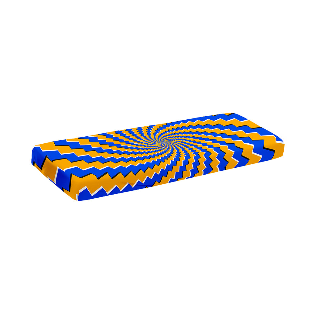 Yellow Spiral Moving Optical Illusion Piano Keyboard Cover