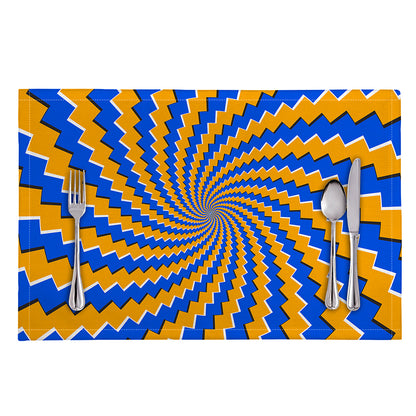 Yellow Spiral Moving Optical Illusion Placemat