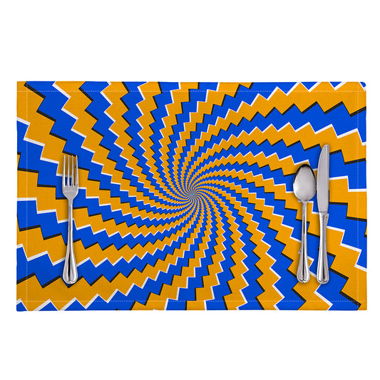 Yellow Spiral Moving Optical Illusion Placemat