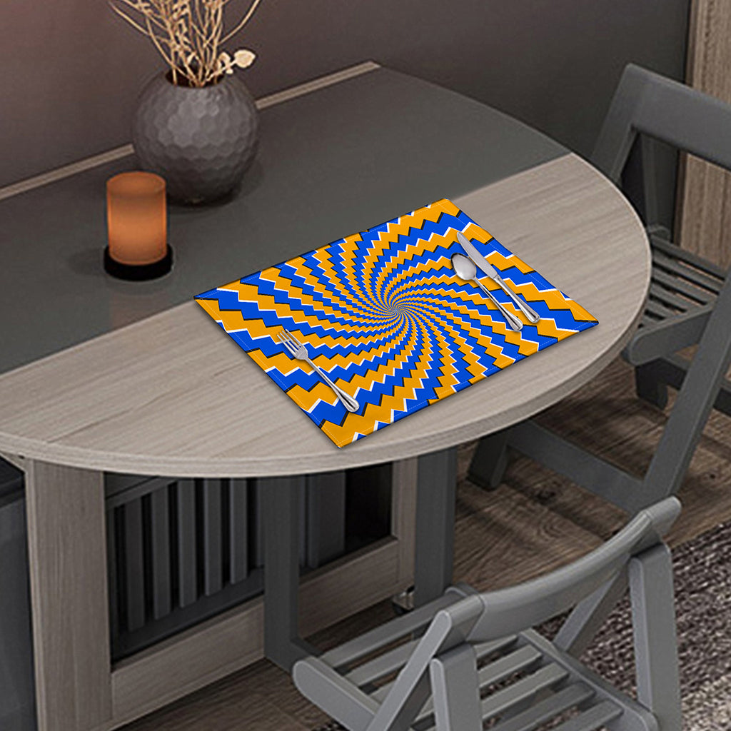 Yellow Spiral Moving Optical Illusion Placemat