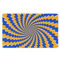 Yellow Spiral Moving Optical Illusion Polyester Doormat