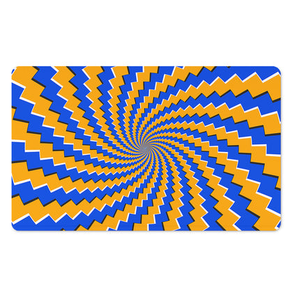 Yellow Spiral Moving Optical Illusion Polyester Doormat