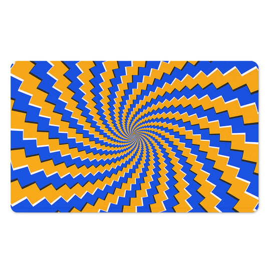 Yellow Spiral Moving Optical Illusion Polyester Doormat