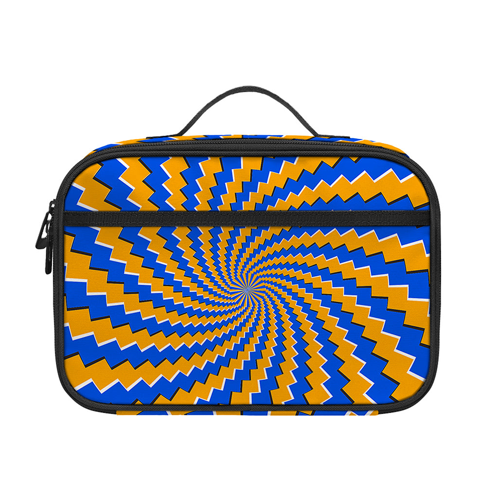 Yellow Spiral Moving Optical Illusion Portable Lunch Bag