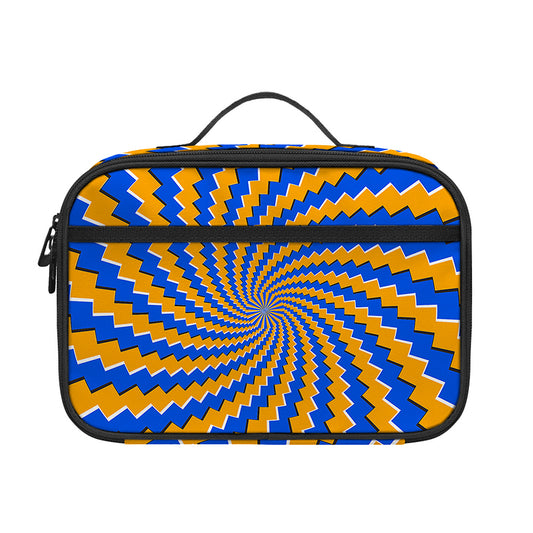 Yellow Spiral Moving Optical Illusion Portable Lunch Bag