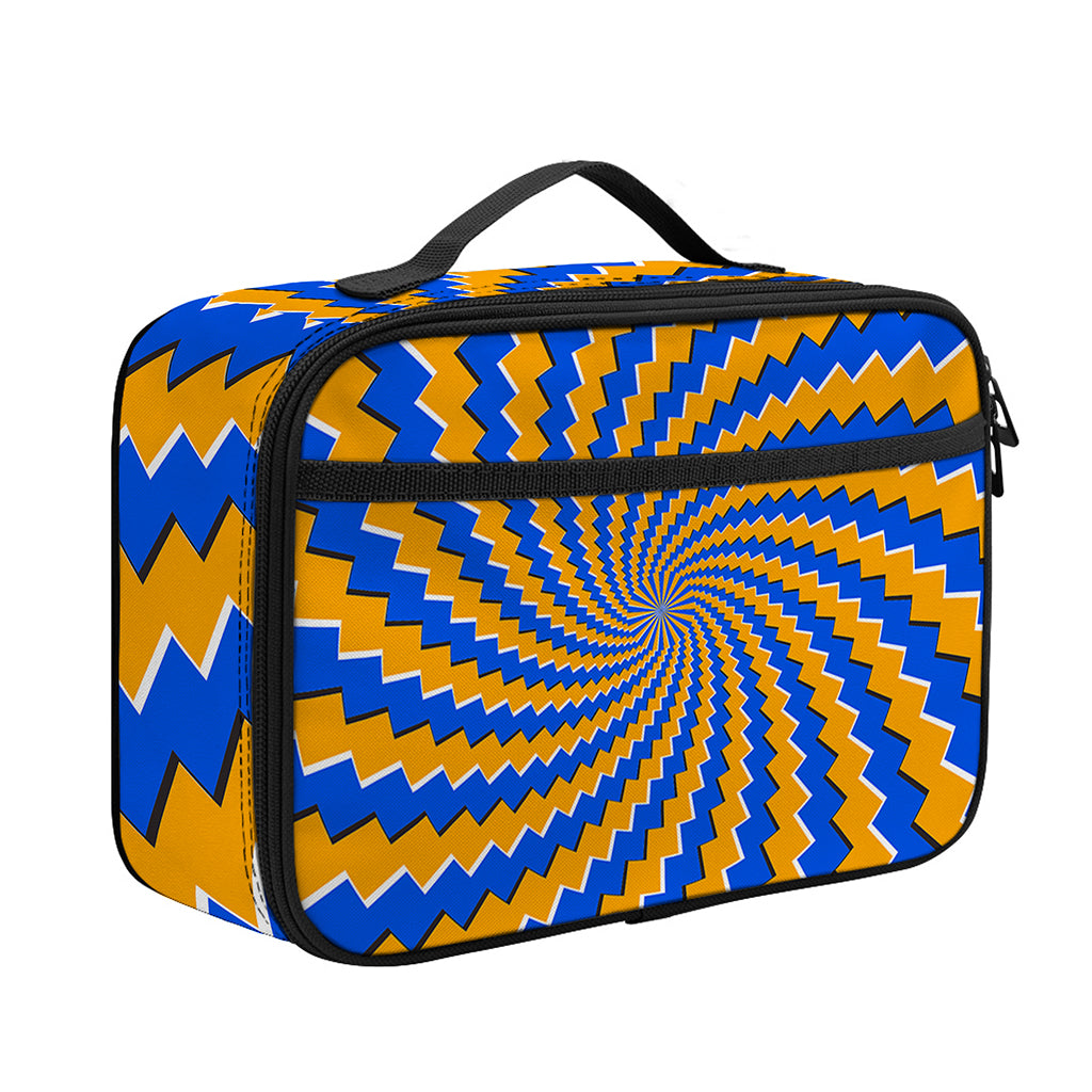 Yellow Spiral Moving Optical Illusion Portable Lunch Bag