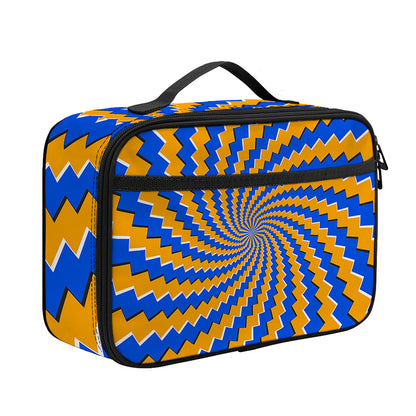Yellow Spiral Moving Optical Illusion Portable Lunch Bag