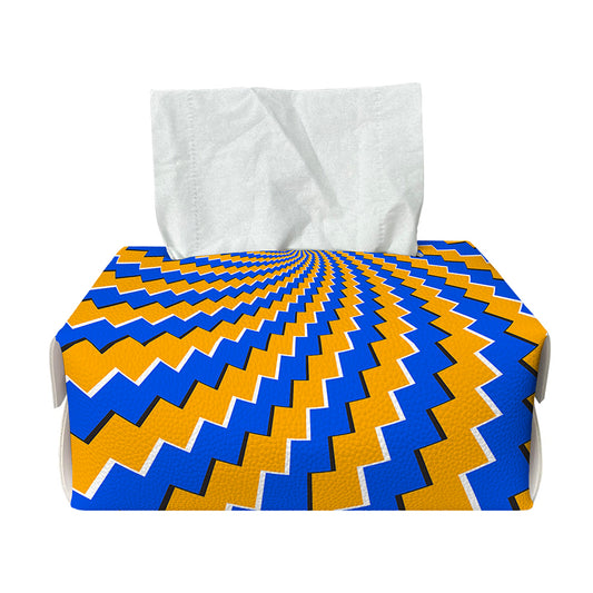 Yellow Spiral Moving Optical Illusion Rectangle Tissue Box Cover