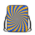 Yellow Spiral Moving Optical Illusion Rectangular Crossbody Bag
