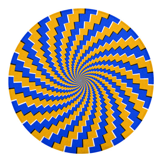 Yellow Spiral Moving Optical Illusion Round Blanket