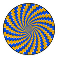 Yellow Spiral Moving Optical Illusion Round Floor Mat