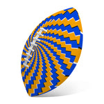 Yellow Spiral Moving Optical Illusion Rugby Ball