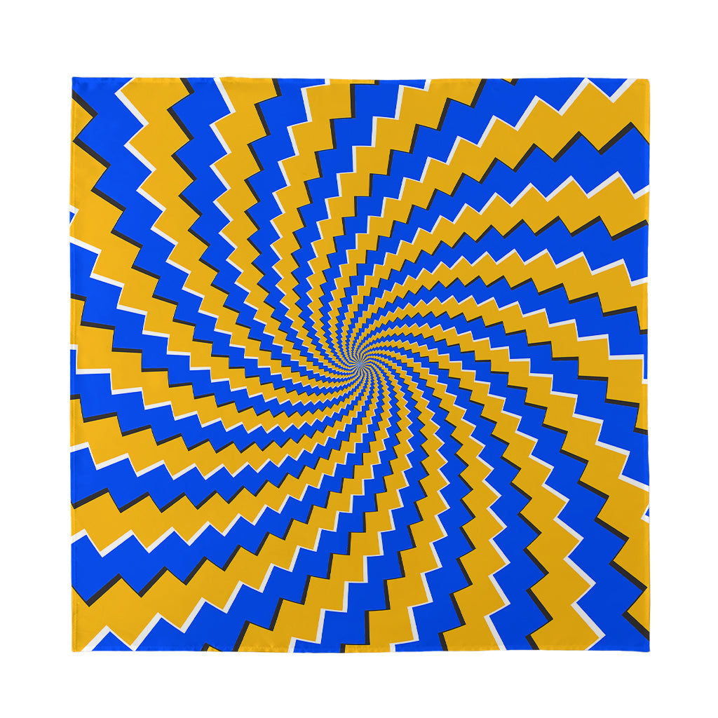 Yellow Spiral Moving Optical Illusion Silk Bandana