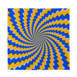 Yellow Spiral Moving Optical Illusion Silk Bandana