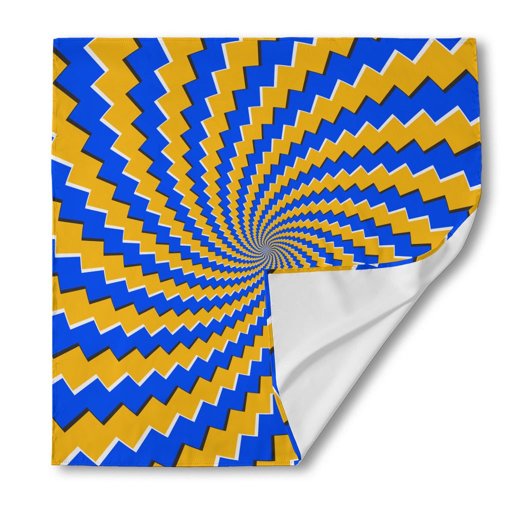 Yellow Spiral Moving Optical Illusion Silk Bandana
