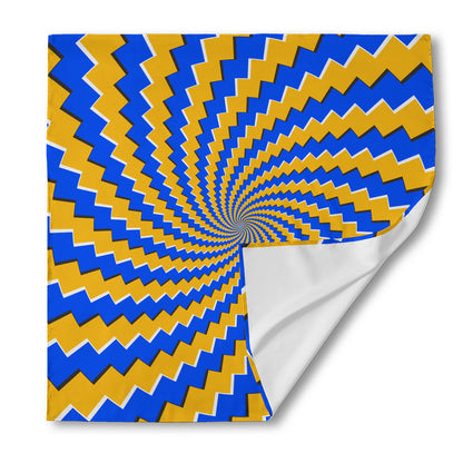 Yellow Spiral Moving Optical Illusion Silk Bandana