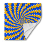 Yellow Spiral Moving Optical Illusion Silk Bandana