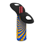 Yellow Spiral Moving Optical Illusion Single Neoprene Wine Tote