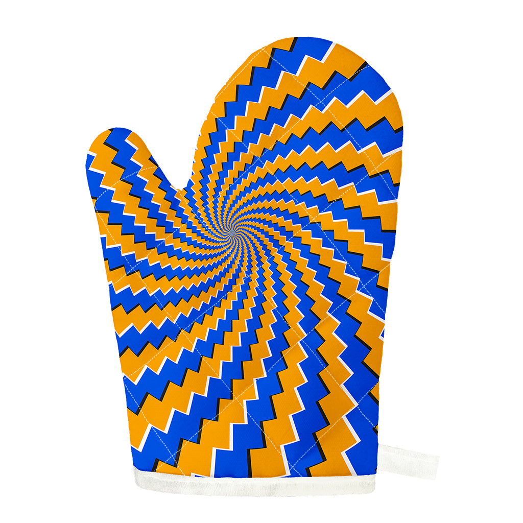 Yellow Spiral Moving Optical Illusion Single Oven Mitt