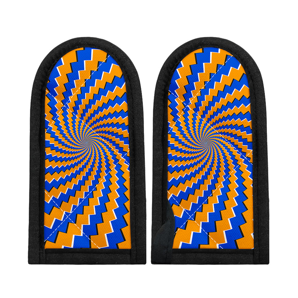 Yellow Spiral Moving Optical Illusion Skillet Handle Cover