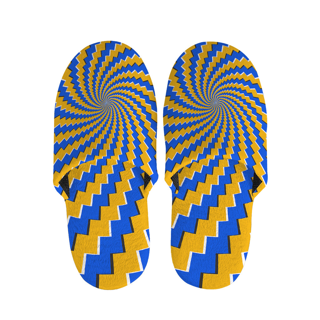 Yellow Spiral Moving Optical Illusion Slippers