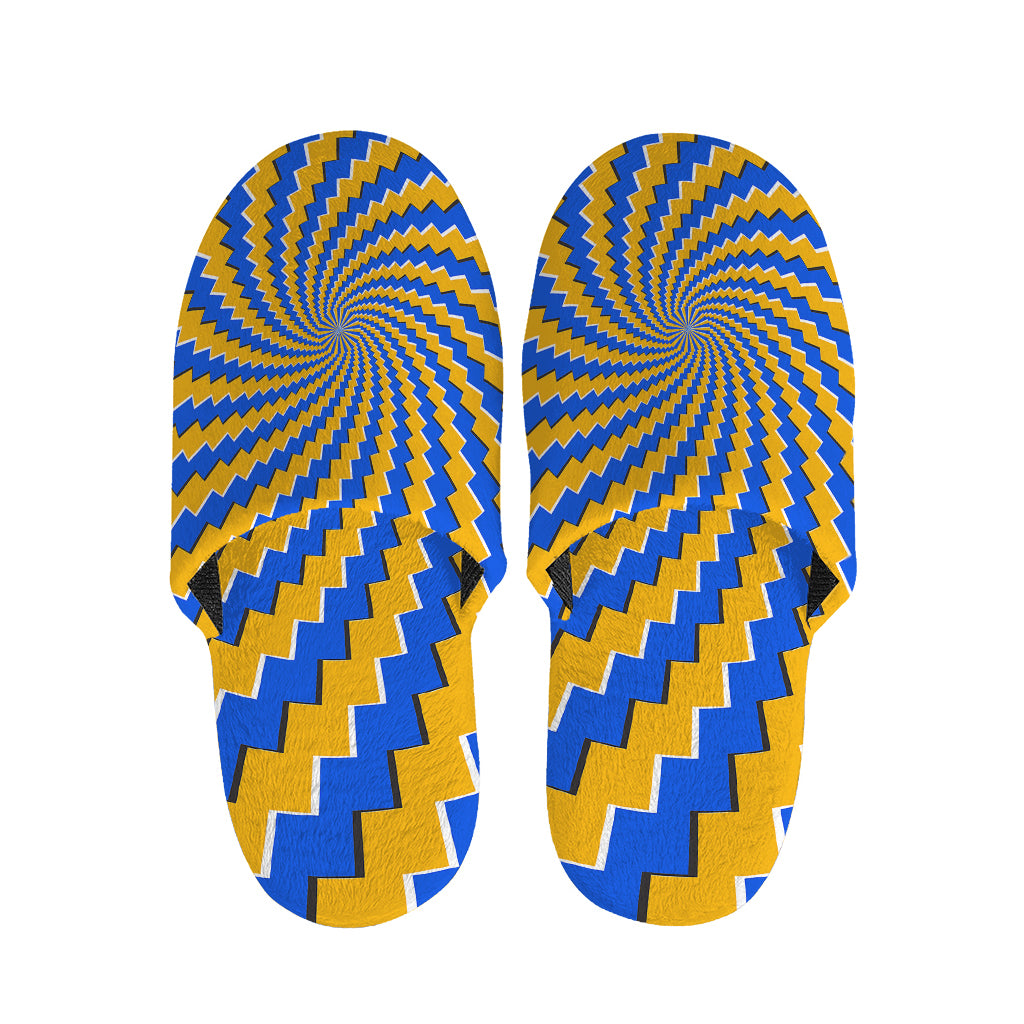 Yellow Spiral Moving Optical Illusion Slippers