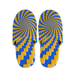 Yellow Spiral Moving Optical Illusion Slippers