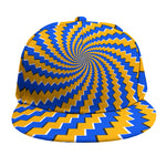 Yellow Spiral Moving Optical Illusion Snapback Cap
