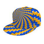 Yellow Spiral Moving Optical Illusion Snapback Cap