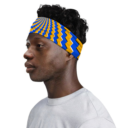 Yellow Spiral Moving Optical Illusion Sports Headband