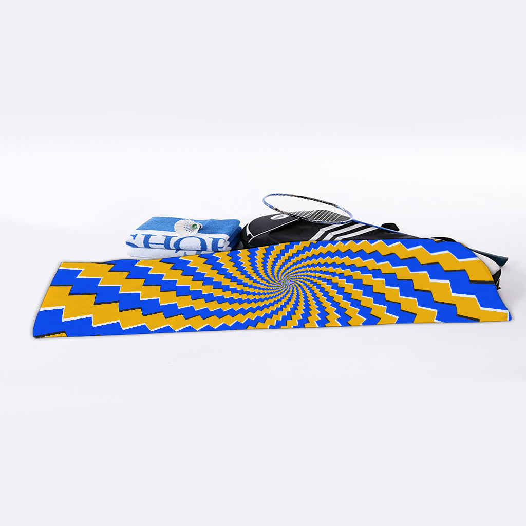 Yellow Spiral Moving Optical Illusion Sports Towel