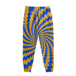 Yellow Spiral Moving Optical Illusion Sweatpants