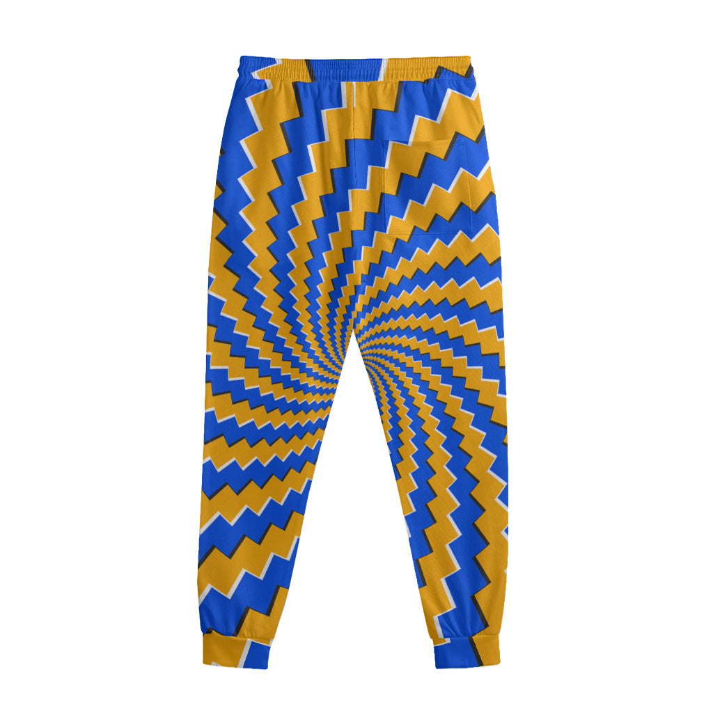 Yellow Spiral Moving Optical Illusion Sweatpants