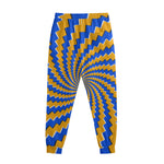 Yellow Spiral Moving Optical Illusion Sweatpants