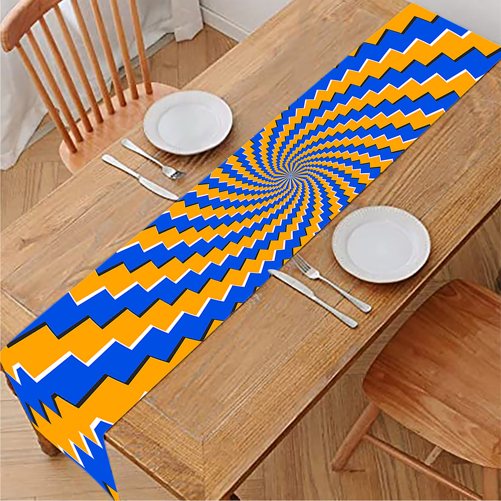 Yellow Spiral Moving Optical Illusion Table Runner