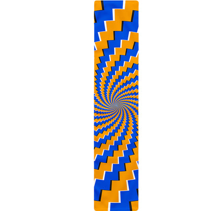 Yellow Spiral Moving Optical Illusion Table Runner