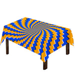 Yellow Spiral Moving Optical Illusion Tablecloth