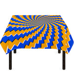 Yellow Spiral Moving Optical Illusion Tablecloth