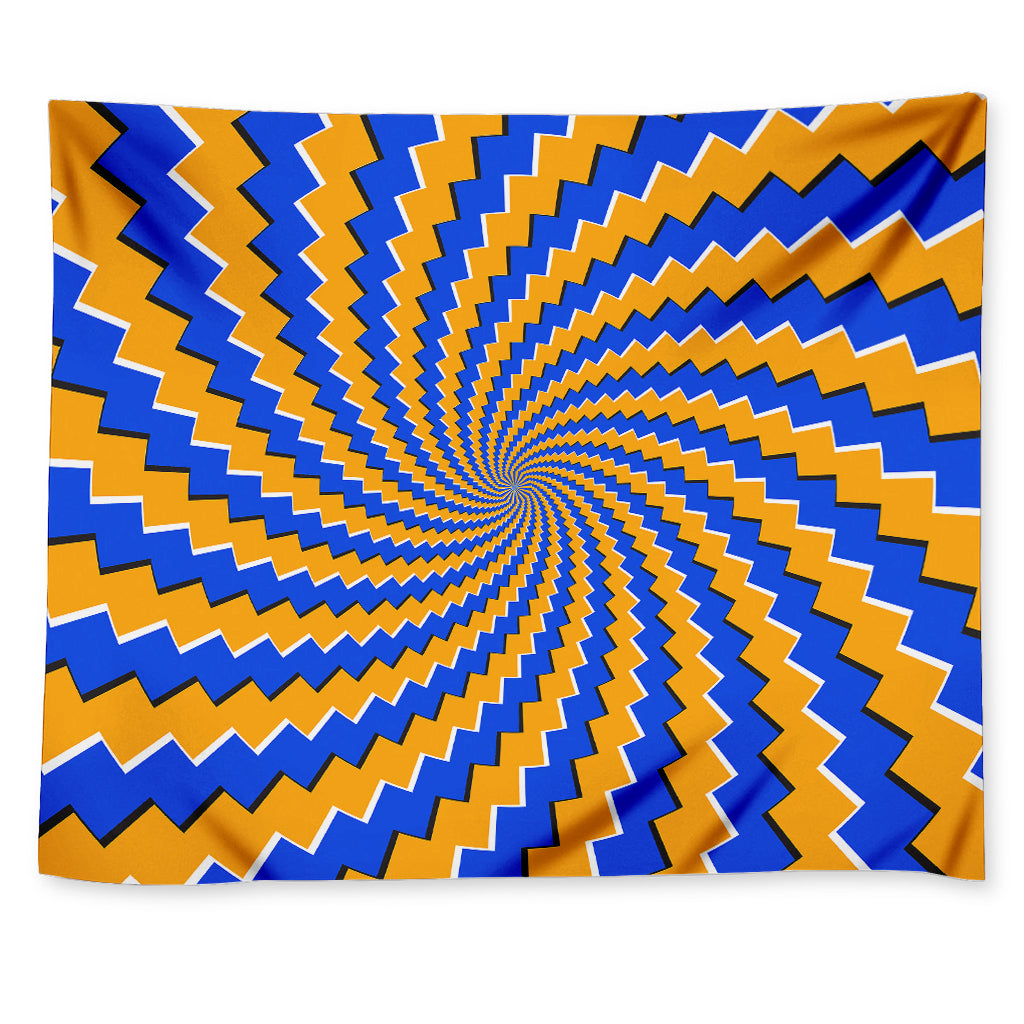 Yellow Spiral Moving Optical Illusion Tapestry