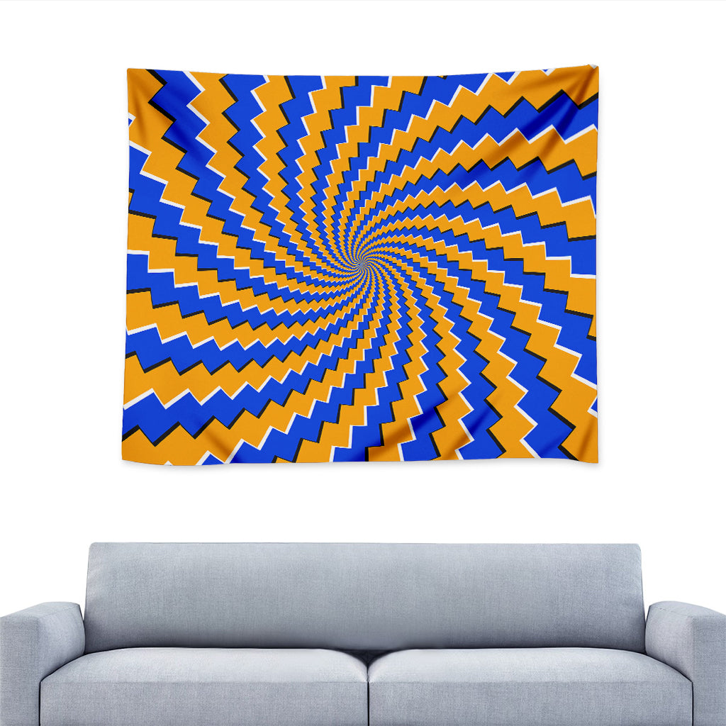 Yellow Spiral Moving Optical Illusion Tapestry