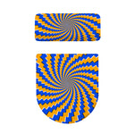 Yellow Spiral Moving Optical Illusion Toilet Lid And Tank Cover Set