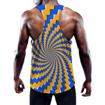 Yellow Spiral Moving Optical Illusion Training Tank Top